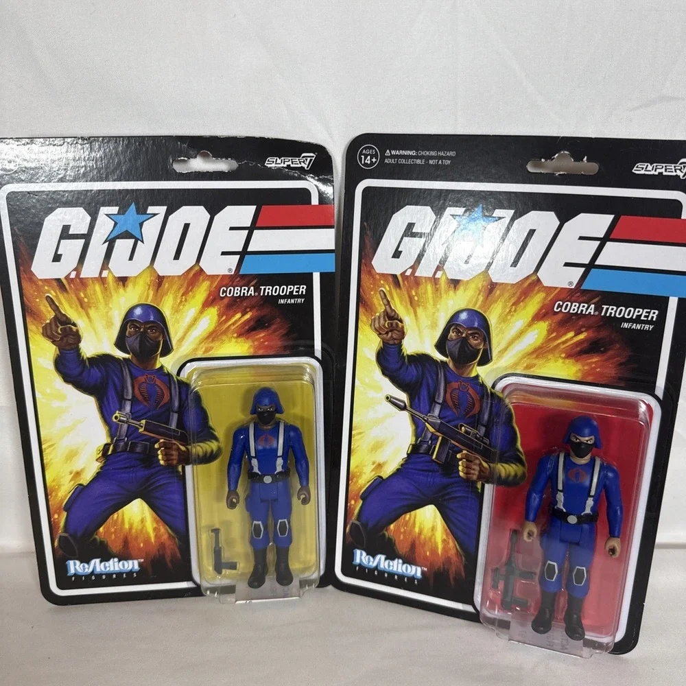 Super7 G.I. Joe Cobra Trooper Infantry 3.75 Inch ReAction Figure 2 Pack Blue